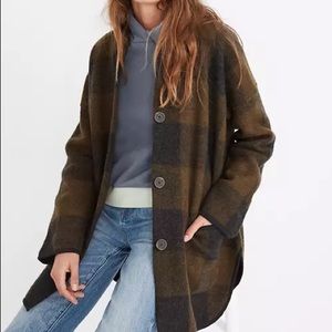 NWT Madewell Buffalo Check Sweater Coat
